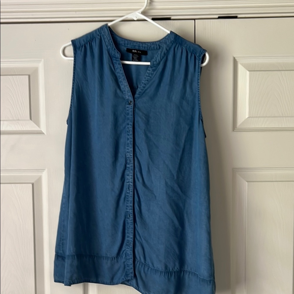 Style & Co. Blue Blouse Elegant Top